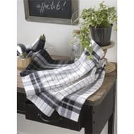 Lot de 2 torchons 43x68cm auberville noir et blanc