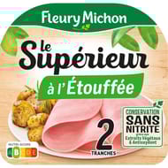 Fleury Michon jambon supérieur à l'étouffée conservation sans nitrite 2 tranches 70g