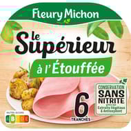Fleury Michon jambon supérieur à l'étouffée conservation sans nitrite 6 tranches 210g