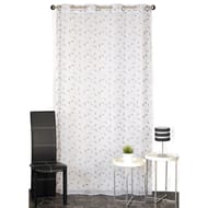 Panneau étamine brodé fil lurex 140x240cm gris