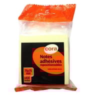 Cora cube notes repositionnables jaune 400 F flowpack