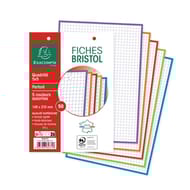 Exacompta 100 fiches bristol perforées 14.8x21 cm 5x5 coloris assortis