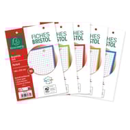 Exacompta 50 fiches bristol perforées 14.8x21 cm 5x5 coloris assortis