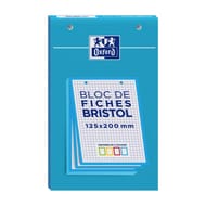 Oxford bloc bristol 125x300 30 fiches perforées q5/5 couleur