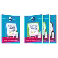 Oxford bloc bristol 105x148 30 fiches non perforées q5/5 couleurs assorties