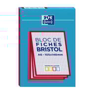 Oxford bloc bristol rouge 105x148 30 fiches non perforées q5/5