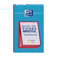 Oxford bloc bristol 125x300 30 fiches perforées q5/5 couleur