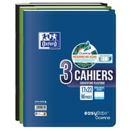 Lot de 3 cahier easybook oceanis agrafes 170x220 96p optik p. Seyes