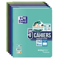 CAHIER OXFORD SIGNATURE BROCHURE REMBORDEE 148x210 160P 90GLIGNE 6mm+TAG 10 COULEURS