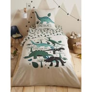 Parure housse de couette 140x200 + 1 taie 63x63 dino