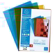 10 pchette coins 210x297 polypro lisse 120 micro exacompta