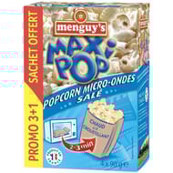 Pop corn micro-ondable sale 3x90g + 1 sachet offert
