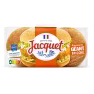 Jacquet 4 burgers brioché géant sans additifs 320g
