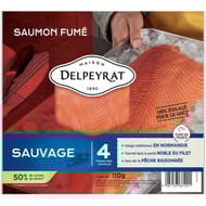 Delpeyrat le saumon fumé sauvage 4 tranches minimum 110g