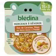 Bledina petit plat morceaux à dévorer duo de carottes pâtes poulet 200g dès 15 mois
