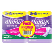Always discreet serviettes pour fuites urinaires normal x48