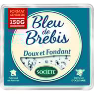 Société bleu de brebis lait pasteurisé 34%mg 150g