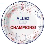 8 assiettes en carton 23cm allez les champions