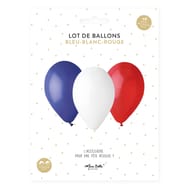 6 ballons bleu/blanc/rouge