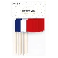 10 drapeaux tricolore 8.5x6cm