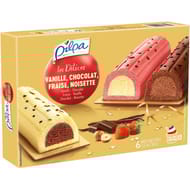 Pilpa les délices vanille chocolat fraise noisette 6 bûchettes 354g