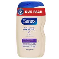 Sanex natural prebiotic gel douche huile atopic 2x400ml