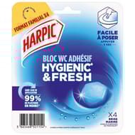 Harpic bloc wc adhésif hygienic & fresh brise marine x4