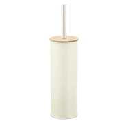 Pot a balai métal creme couvercle plat bois