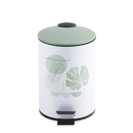 Poubelle 3l imprime kimono vert couvercle plat