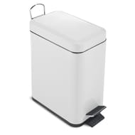 Poubelle sdb a pédale 5 litres métal blanc