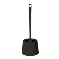 Pot boule + balayette wc plastique coloris noir