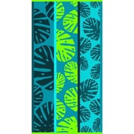 Drap de plage velours jacquard 90x170cm 400g/m monstera