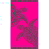 Drap de plage velours jacquard 95/100x175cm turtle fuschia