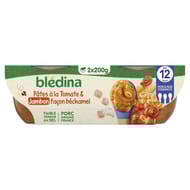 Blédina bols tomates pâtes coquille jambon dès 12 mois 2x200g