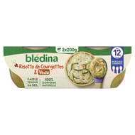 Blédina bols petites courgettes riz veau dès 12 mois 2x200g