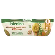 Blédina bols haricots verts carottes veau à la crème dès 8 mois 2x200g