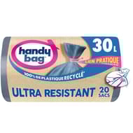 Handy bag 100% plastique recyclé sacs poubelle lien pratique ultra resistant 30l x20