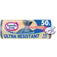 Handy bag 100%  sacs poubelle à lien pratique ultra résistant 50l x10