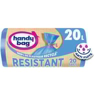 Handy bag 100% plastique recyclé sacs poubelle à lien résistant 20l x20