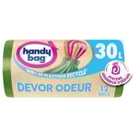 Handy bag 100% recyclé sacs poubelle devor odeur 30l x12