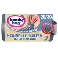 Handy bag sac poubelle à poignées coulissantes poubelle haute 20l 30l x15