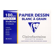 Pochette dessin blanc 210x297 12 feuilles 180gramme