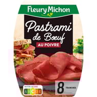 Fleury Michon Pastrami de boeuf au poivre 8 tranches fines 100g