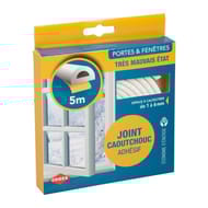 Cogex joint caoutchouc de calfeutrage profil "d" 5mx9mm, blanc et adhésif