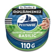 Petit navire le mariné  émietté de  thon  basilic 110g