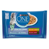 Purina one chat stérilisé Sachets fraîcheur pour chats adultes au poulet et au boeuf - 4 x 85 g