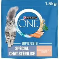 Purina one croquettes pour chat adulte stérilisé - à la truite et au blé - 1,5 kg
