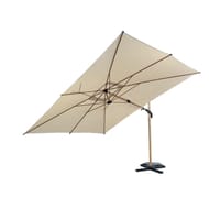 Parasol rect. Excentre 4x3 - acier effet bois /polyester 200g/ 360°