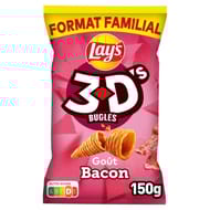 Lay's biscuits apéritifs 3d's saveur bacon 150g