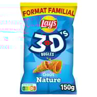 Lay's biscuits apéritifs 3d's saveur nature format familial 150g